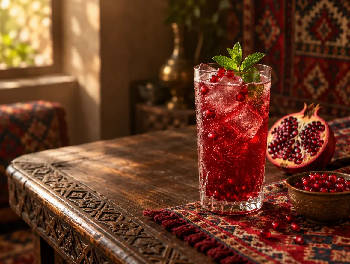 Pomegranate wine spritz