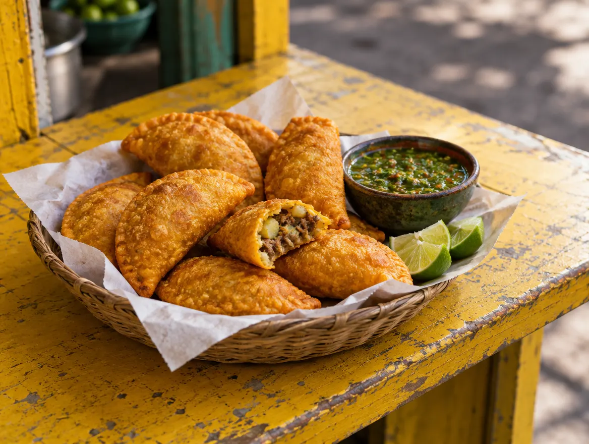 Empanadas colombianas con ají