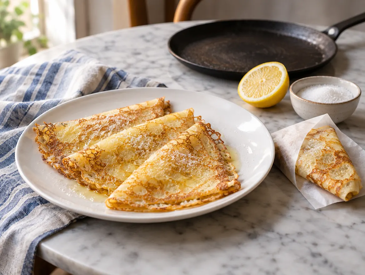 Crêpes au beurre sucre citron