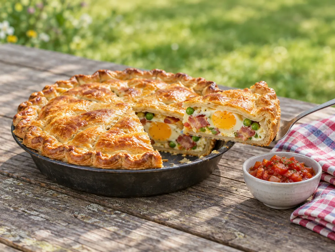 Bacon and egg pie