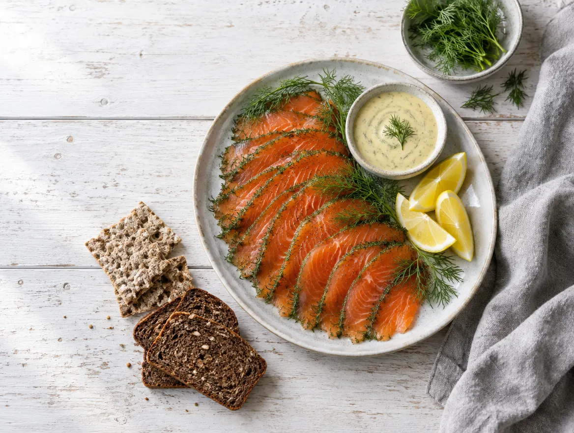 Gravad lax med hovmästarsås