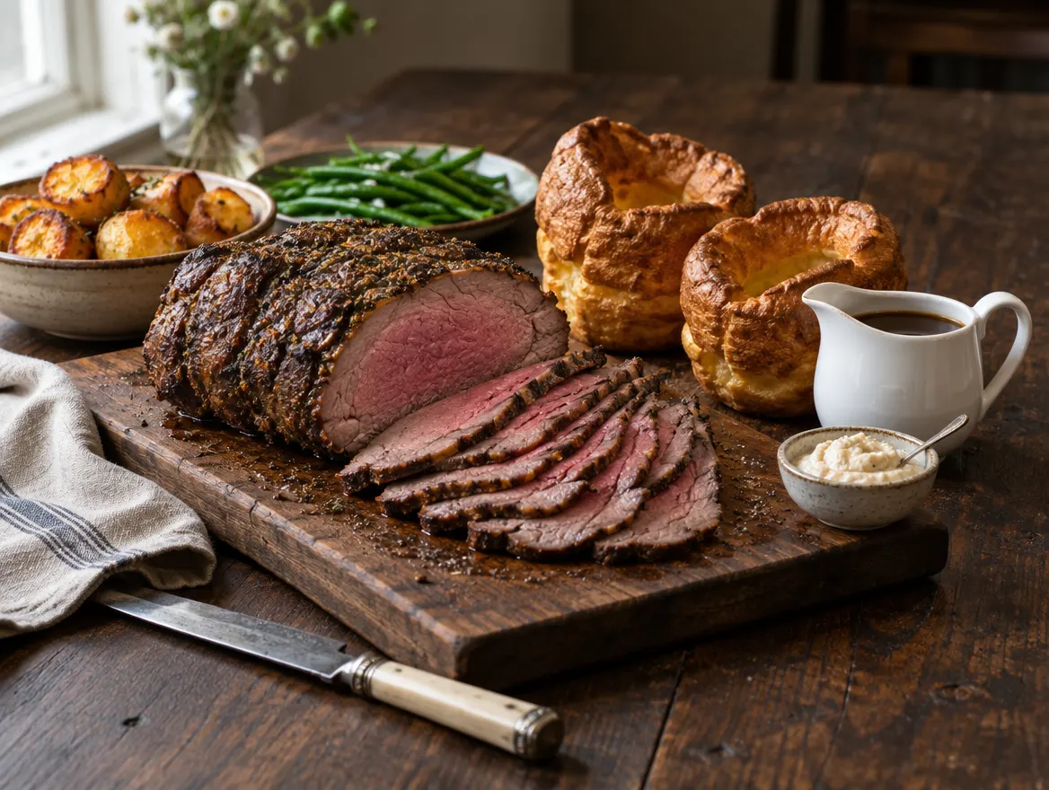 Roast beef and Yorkshire puddings