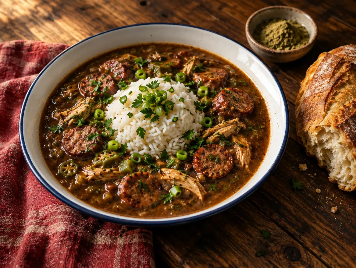 Chicken and andouille gumbo